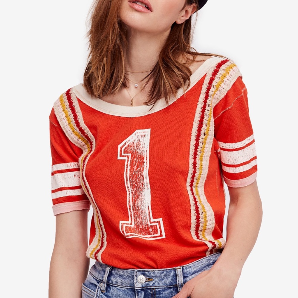 💫FP First place cotton crochet-trim T-shirt
